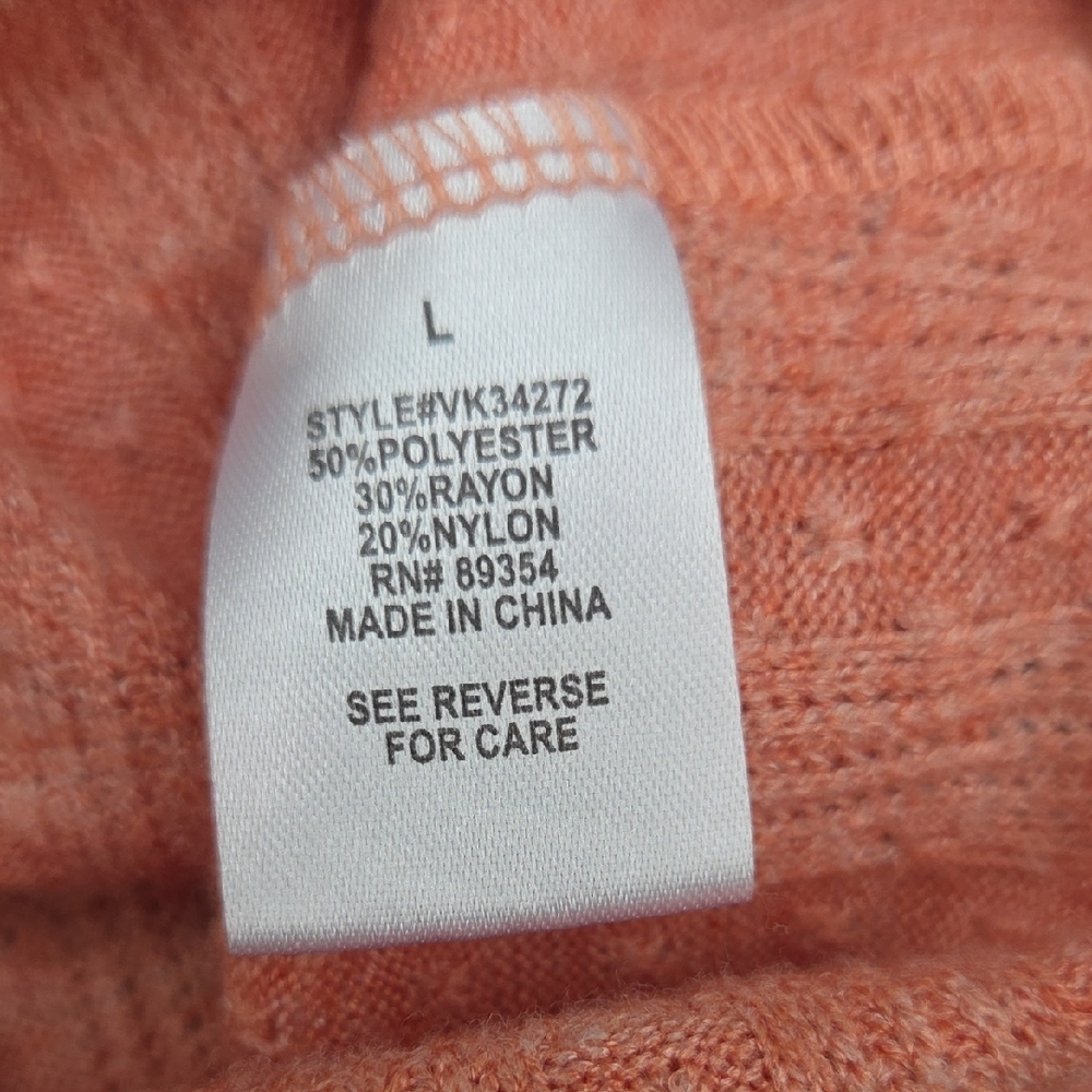 Adrienne Vittadini Coral Long Sleeve Tunic Sweater Lightweight Top - Picture 6 of 7